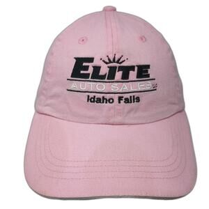 Elite Auto Sales Idaho Falls Strapback Hat Pink One Size Embroidered